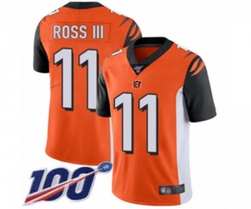 Men's Cincinnati Bengals #11 John Ross Orange Alternate Vapor Untouchable Limited Player 100th Season Football Jersey