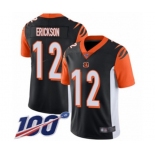 Men's Cincinnati Bengals #12 Alex Erickson Black Team Color Vapor Untouchable Limited Player 100th Season Football Jersey