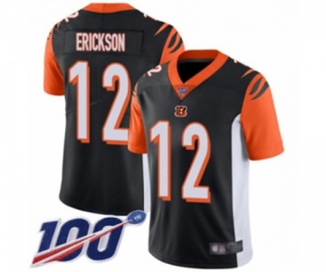 Men's Cincinnati Bengals #12 Alex Erickson Black Team Color Vapor Untouchable Limited Player 100th Season Football Jersey