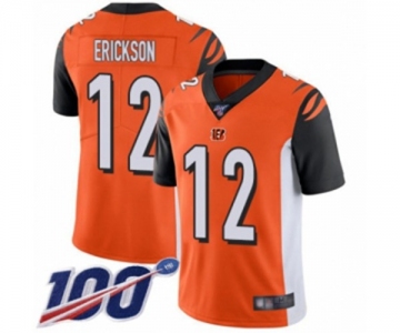 Men's Cincinnati Bengals #12 Alex Erickson Orange Alternate Vapor Untouchable Limited Player 100th Season Football Jersey