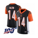 Men's Cincinnati Bengals #14 Andy Dalton Black Team Color Vapor Untouchable Limited Player 100th Season Football Jersey