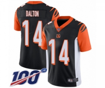 Men's Cincinnati Bengals #14 Andy Dalton Black Team Color Vapor Untouchable Limited Player 100th Season Football Jersey