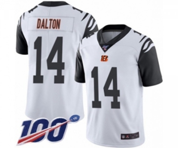 Men's Cincinnati Bengals #14 Andy Dalton Limited White Rush Vapor Untouchable 100th Season Football Jersey