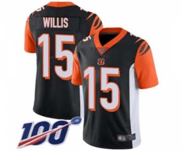 Men's Cincinnati Bengals #15 Damion Willis Black Team Color Vapor Untouchable Limited Player 100th Season Football Jersey