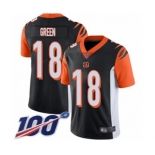 Men's Cincinnati Bengals #18 A.J. Green Black Team Color Vapor Untouchable Limited Player 100th Season Football Jersey