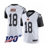 Men's Cincinnati Bengals #18 A.J. Green Limited White Rush Vapor Untouchable 100th Season Football Jersey