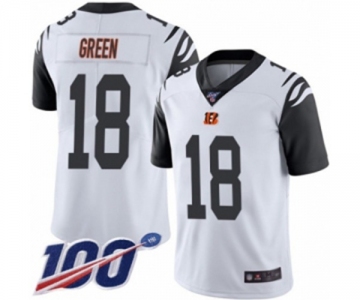 Men's Cincinnati Bengals #18 A.J. Green Limited White Rush Vapor Untouchable 100th Season Football Jersey