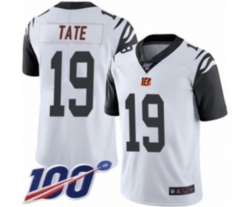 Men's Cincinnati Bengals #19 Auden Tate Limited White Rush Vapor Untouchable 100th Season Football Jersey