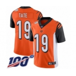 Men's Cincinnati Bengals #19 Auden Tate Orange Alternate Vapor Untouchable Limited Player 100th Season Football Jersey