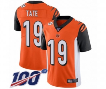 Men's Cincinnati Bengals #19 Auden Tate Orange Alternate Vapor Untouchable Limited Player 100th Season Football Jersey