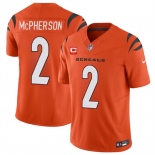 Men's Cincinnati Bengals #2 Evan McPherson Orange 2024 F.U.S.E With 1-star C Patch Vapor Untouchable Limited Football Stitched Jersey