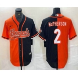 Men's Cincinnati Bengals #2 Evan McPherson Orange Black Two Tone Cool Base Stitched Baseball Jersey