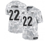 Men's Cincinnati Bengals #22 Geno Stone 2024 F.U.S.E Arctic Camo Salute To Service Limited Stitched Football Jersey