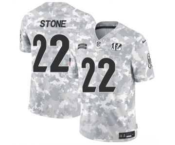 Men's Cincinnati Bengals #22 Geno Stone 2024 F.U.S.E Arctic Camo Salute To Service Limited Stitched Football Jersey