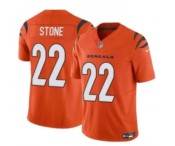Men's Cincinnati Bengals #22 Geno Stone Orange 2023 F.U.S.E Vapor Untouchable Limited Football Stitched Jersey