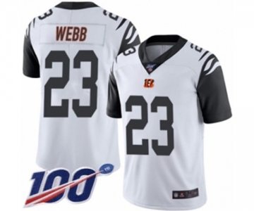 Men's Cincinnati Bengals #23 B.W. Webb Limited White Rush Vapor Untouchable 100th Season Football Jersey