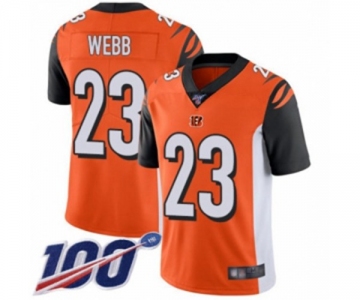 Men's Cincinnati Bengals #23 B.W. Webb Orange Alternate Vapor Untouchable Limited Player 100th Season Football Jersey