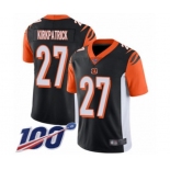 Men's Cincinnati Bengals #27 Dre Kirkpatrick Black Team Color Vapor Untouchable Limited Player 100th Season Football Jersey