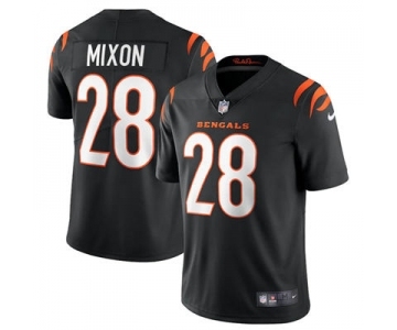 Men's Cincinnati Bengals #28 Joe Mixon 2021 Black Vapor Limited Stitched Football Jersey