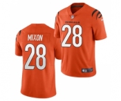 Men's Cincinnati Bengals #28 Joe Mixon 2021 Orange Vapor Limited Stitched Football Jersey