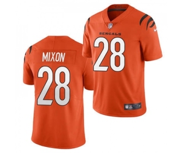 Men's Cincinnati Bengals #28 Joe Mixon 2021 Orange Vapor Limited Stitched Football Jersey