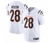 Men's Cincinnati Bengals #28 Joe Mixon 2021 White Vapor Limited Stitched Football Jersey