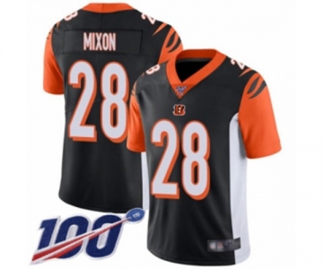 Men's Cincinnati Bengals #28 Joe Mixon Black Team Color Vapor Untouchable Limited Player 100th Season Football Jersey