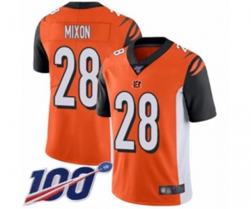 Men's Cincinnati Bengals #28 Joe Mixon Orange Alternate Vapor Untouchable Limited Player 100th Season Football Jersey