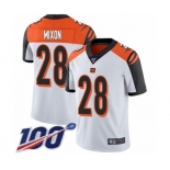 Men's Cincinnati Bengals #28 Joe Mixon White Vapor Untouchable Limited Player 100th Season Football Jersey