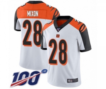 Men's Cincinnati Bengals #28 Joe Mixon White Vapor Untouchable Limited Player 100th Season Football Jersey