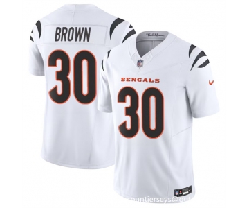 Men's Cincinnati Bengals #30 Chase Brown White 2024 F.U.S.E Vapor Untouchable Limited Stitched Jersey