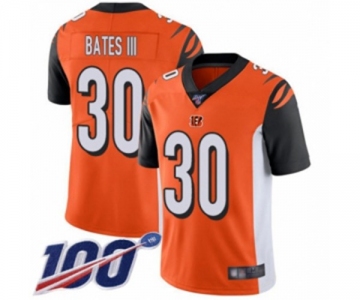 Men's Cincinnati Bengals #30 Jessie Bates III Orange Alternate Vapor Untouchable Limited Player 100th Season Football Jersey