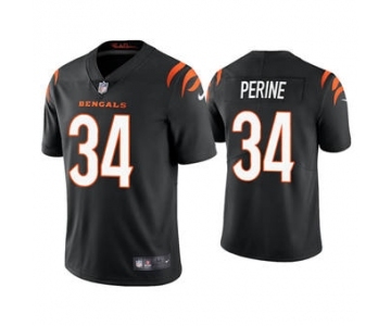 Men's Cincinnati Bengals #34 Samaje Perine 2021 Black Vapor Untouchable Limited Stitched Football Jersey