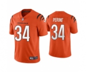 Men's Cincinnati Bengals #34 Samaje Perine 2021 Orange Vapor Untouchable Limited Stitched Football Jersey