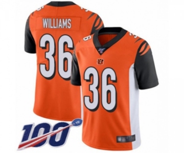 Men's Cincinnati Bengals #36 Shawn Williams Orange Alternate Vapor Untouchable Limited Player 100th Season Football Jersey