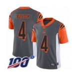 Men's Cincinnati Bengals #4 Randy Bullock Limited Silver Inverted Legend 100th Season Football Jersey