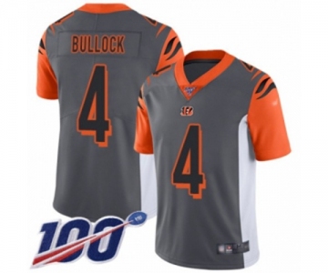 Men's Cincinnati Bengals #4 Randy Bullock Limited Silver Inverted Legend 100th Season Football Jersey