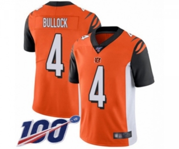 Men's Cincinnati Bengals #4 Randy Bullock Orange Alternate Vapor Untouchable Limited Player 100th Season Football Jersey