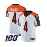 Men's Cincinnati Bengals #4 Randy Bullock White Vapor Untouchable Limited Player 100th Season Football Jersey