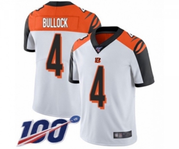 Men's Cincinnati Bengals #4 Randy Bullock White Vapor Untouchable Limited Player 100th Season Football Jersey