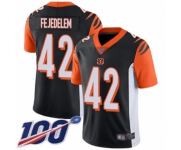 Men's Cincinnati Bengals #42 Clayton Fejedelem Black Team Color Vapor Untouchable Limited Player 100th Season Football Jersey