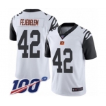 Men's Cincinnati Bengals #42 Clayton Fejedelem Limited White Rush Vapor Untouchable 100th Season Football Jersey