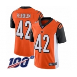 Men's Cincinnati Bengals #42 Clayton Fejedelem Orange Alternate Vapor Untouchable Limited Player 100th Season Football Jersey