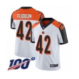 Men's Cincinnati Bengals #42 Clayton Fejedelem White Vapor Untouchable Limited Player 100th Season Football Jersey