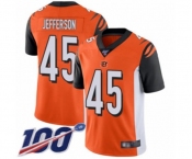 Men's Cincinnati Bengals #45 Malik Jefferson Orange Alternate Vapor Untouchable Limited Player 100th Season Football Jersey