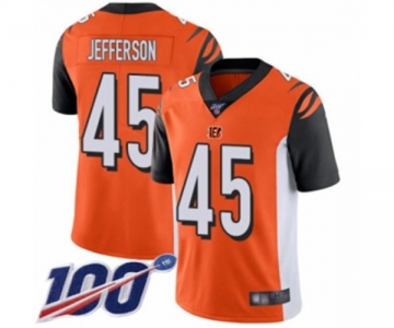 Men's Cincinnati Bengals #45 Malik Jefferson Orange Alternate Vapor Untouchable Limited Player 100th Season Football Jersey