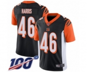 Men's Cincinnati Bengals #46 Clark Harris Black Team Color Vapor Untouchable Limited Player 100th Season Football Jersey