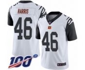 Men's Cincinnati Bengals #46 Clark Harris Limited White Rush Vapor Untouchable 100th Season Football Jersey