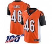 Men's Cincinnati Bengals #46 Clark Harris Orange Alternate Vapor Untouchable Limited Player 100th Season Football Jersey