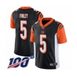 Men's Cincinnati Bengals #5 Ryan Finley Black Team Color Vapor Untouchable Limited Player 100th Season Football Jersey